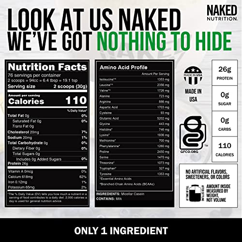 Grass Fed Protein Bundle: 5LB Unflavored Naked Casein and Chocolate Chip Naked Cookies 12 Pack - Image 5