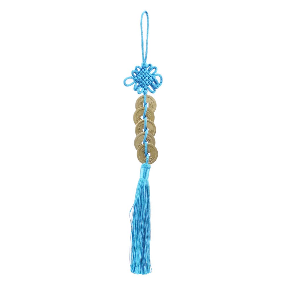 KYMLLChinese Knot Tassel Pendant Ornament with Copper Coins Wind Hanging Drop for Door and Car Handing Decoration