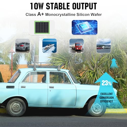 Eco-Worthy L02EPN7.5BB18V-1 𝐔𝐠𝐫𝐚𝐝𝐞 7.5W Solar Car Battery Charger Maintainer 12V Waterproof Solar Panel Portable Solar Trickle Charger thumb #2