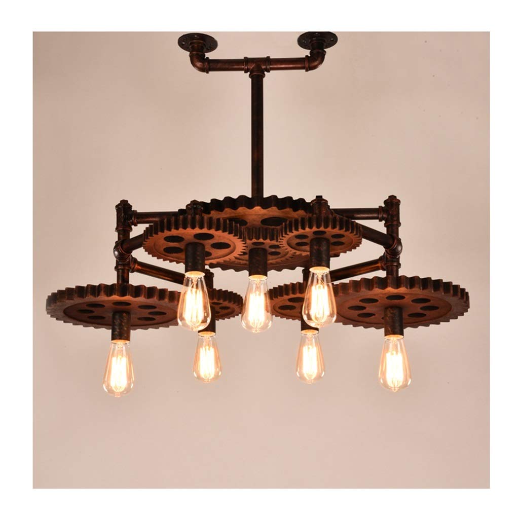 Lustre industriel en fer forgé au design rétro exclusif - 5