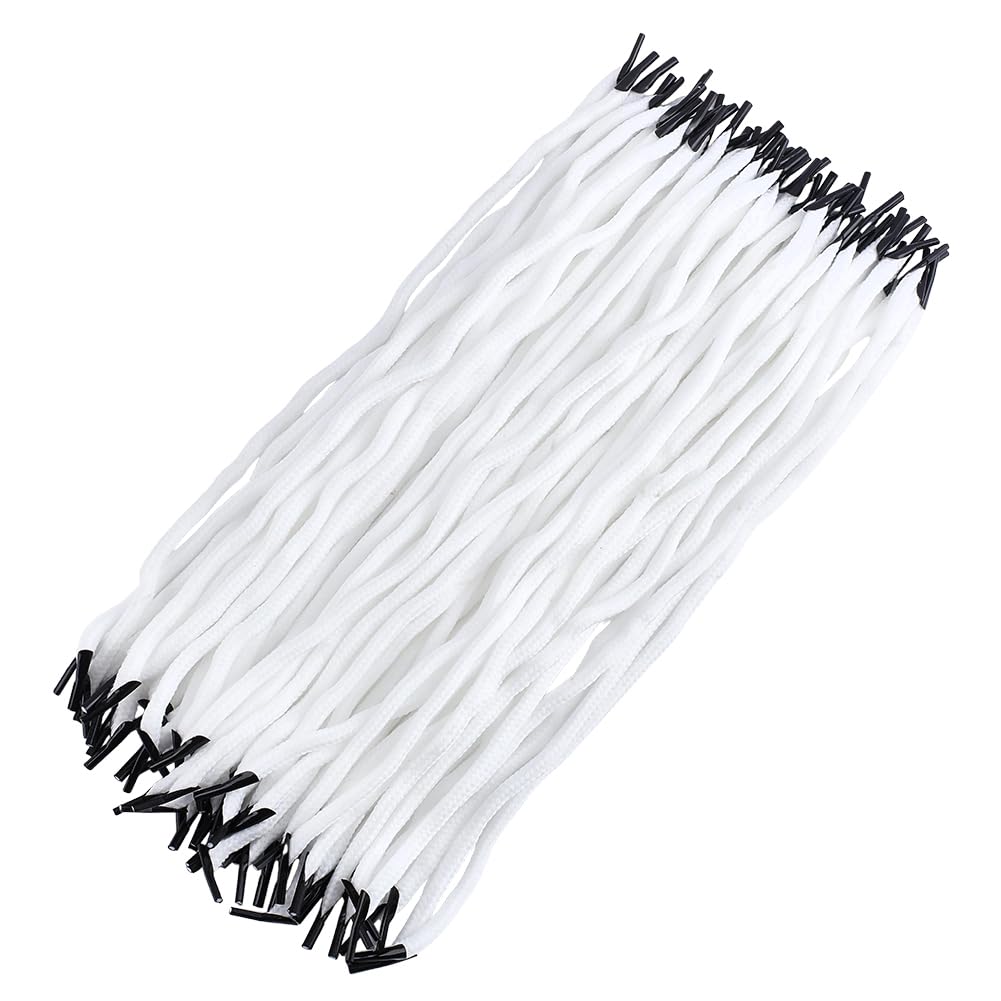 CRAFTYMELODY 100Pcs Braid Gift Bag Rope Handle Bag Rope with Plastic Ends Round Reusable Woven Cords with Black Cord End for DIY Gift Bags Handle Making Gift Wrapping Accessories Home