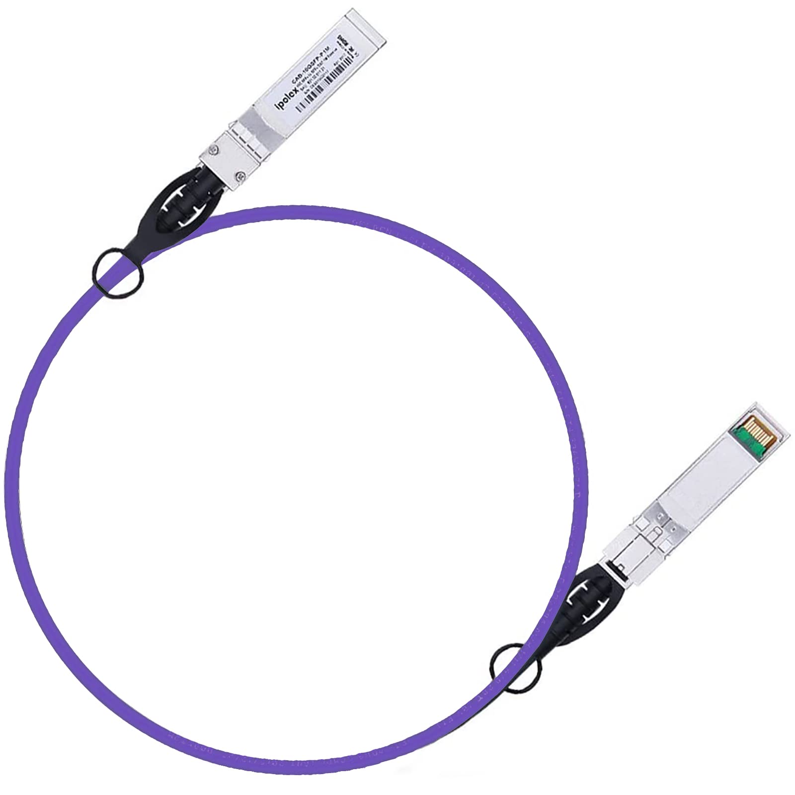 Colored 10G SFP+ Twinax Cable, Direct Attach Copper(DAC) Passive Cable, 1m (3.28ft) in Purple, for Cisco SFP-H10GB-CU1M, Meraki, Ubiquit, Mikrotik, Intel, Fortinet, Netgear and More