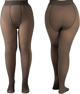 Winter Fleece Lined Tights for Women Warm Fake Translucent Nude Tights Fleece Pantyhose