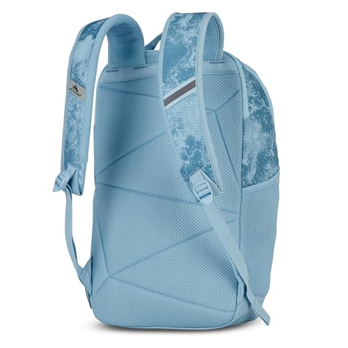 Image of High Sierra Swoop Backpack, Lightweight Bookbag, Large Main Compartment + External Accessory Pockets, Separate Laptop Pocket, Dual Water Bottle Pockets, Fits most 17 inch Laptops, 30L Capacity, Blue Waves