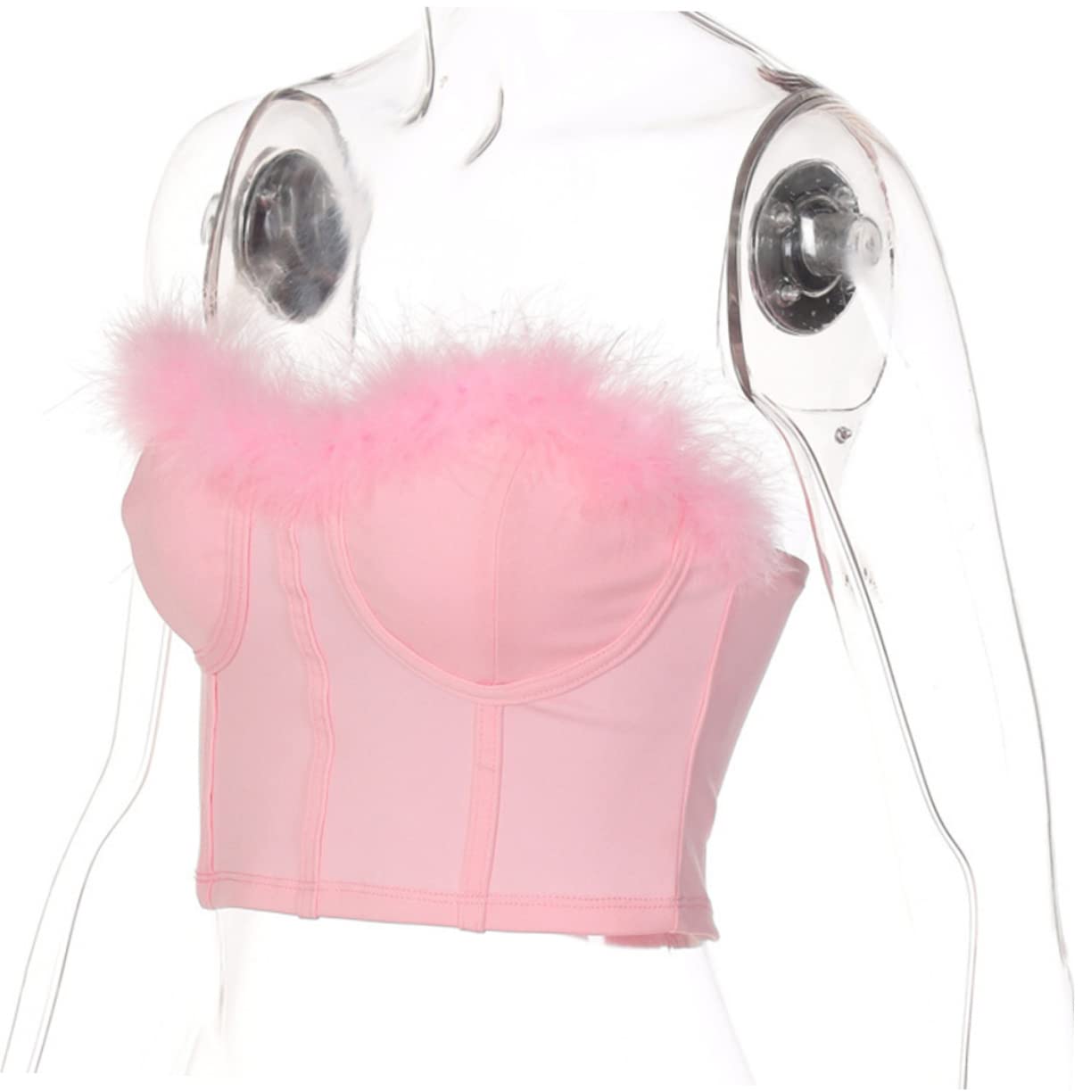 4pezzi Top Fuzzy per Donna Top Tubolare Estivo Canotta Leggera e Spandex Abbigliamento alla Moda per Feste e Occasioni Speciali