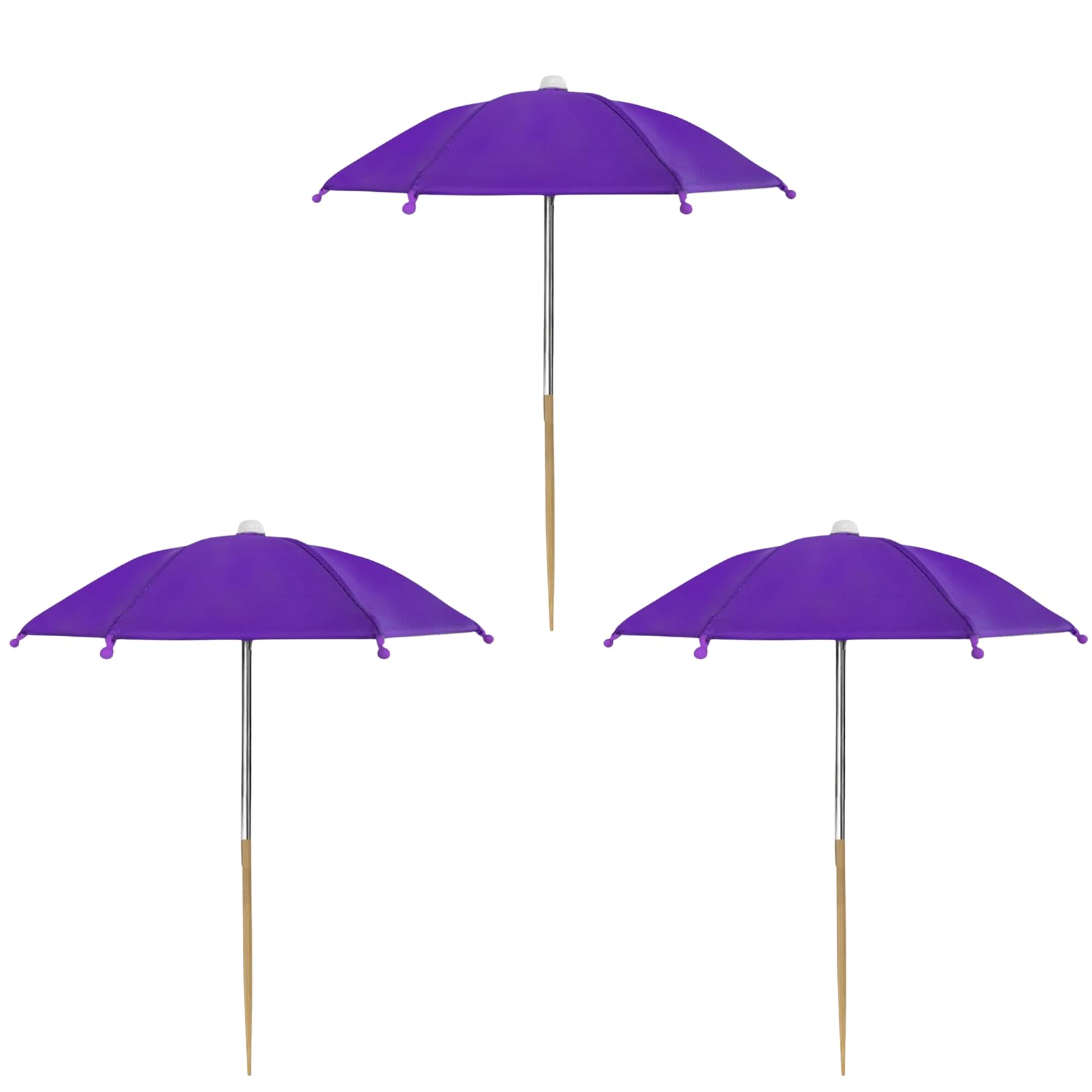 3 Pcs Plant Shade Umbrellas for Outdoor, Small 27cm Garden Plant Umbrella Sun Shade, for Garden Potted Plants (Purple)