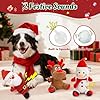 BBeary Christmas Dog Toys Set - 3 Pack Durable Squeaky Dog Toys for Small, Medium & Large Dogs, Soft Plush Santa, Reindeer & Snowman Gift for Pets #3