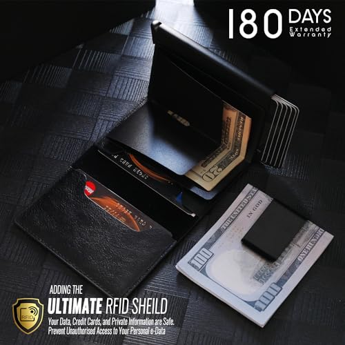 RFID Wallet for Men with Money Clip - PU Leather Mens Wallet Credit Card Holder - Minimalist Wallet for Men - Slim Wallet for Men - Front Pocket Wallets for Men - RFID Wallet Women Favorite3