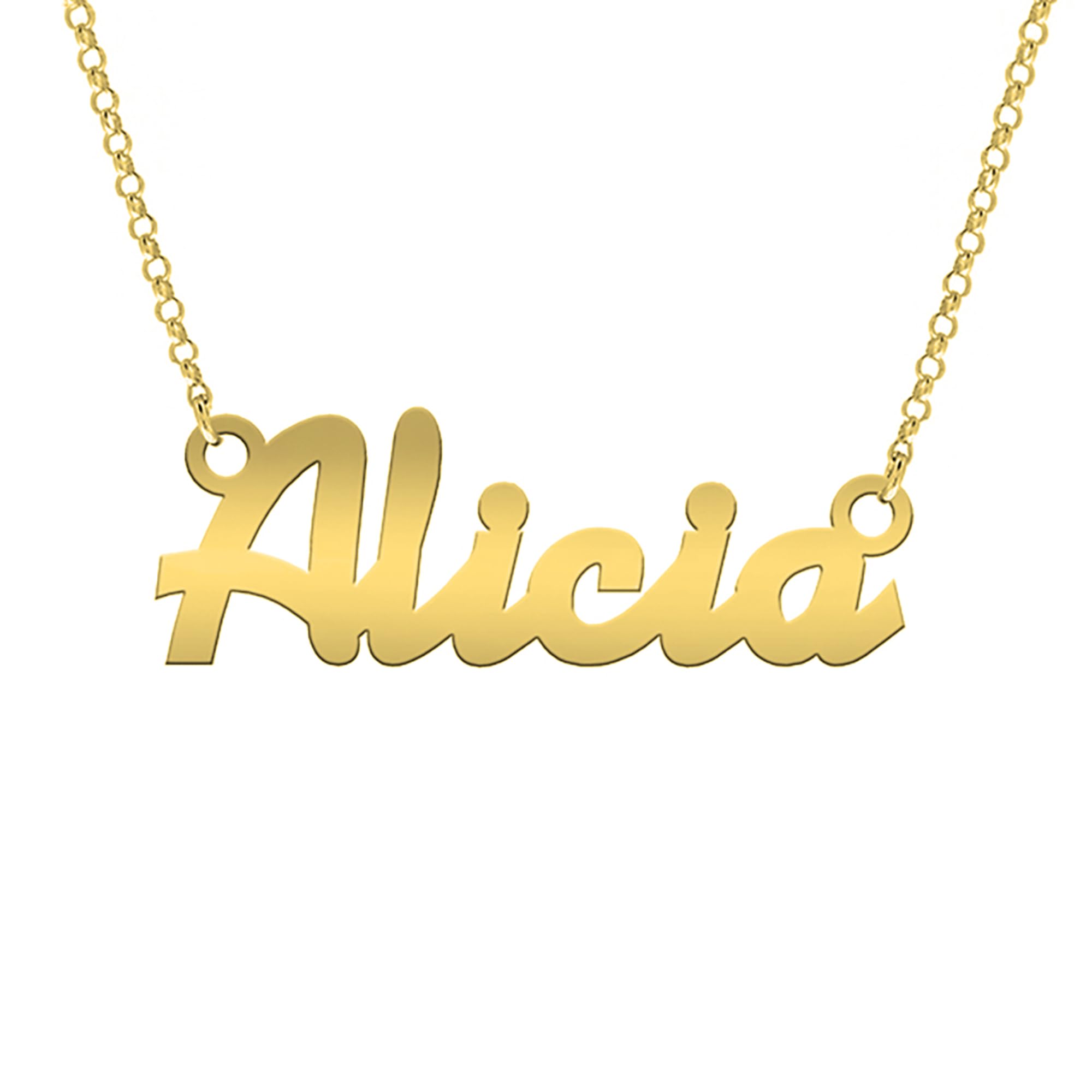Mi Joya Personalizada Collar con Nombre Personalizado Plata Chapado en Oro 18K - Colgante con Nombre Joya Personalizada Navidad, Aniversario, Día de la madre - Ideas de Regalos de Cumpleaños para Mujer, Niña, Madre, Hija