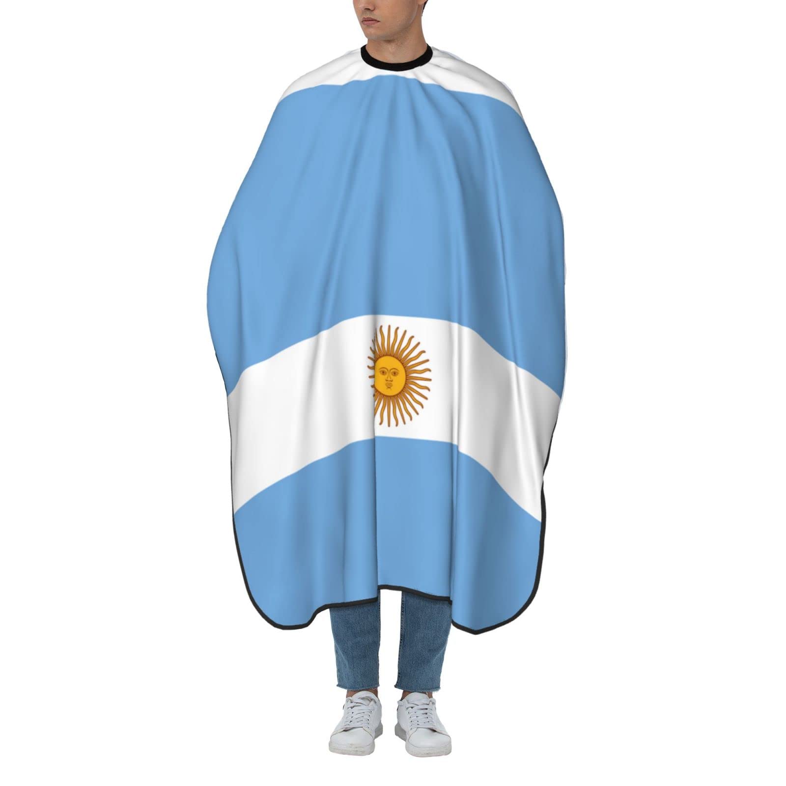 Unisex Barber Salon Cape Flag of Argentina Hair Cutting Cape with Adjustable Neck Hairdresser Cape for Hair Treatment