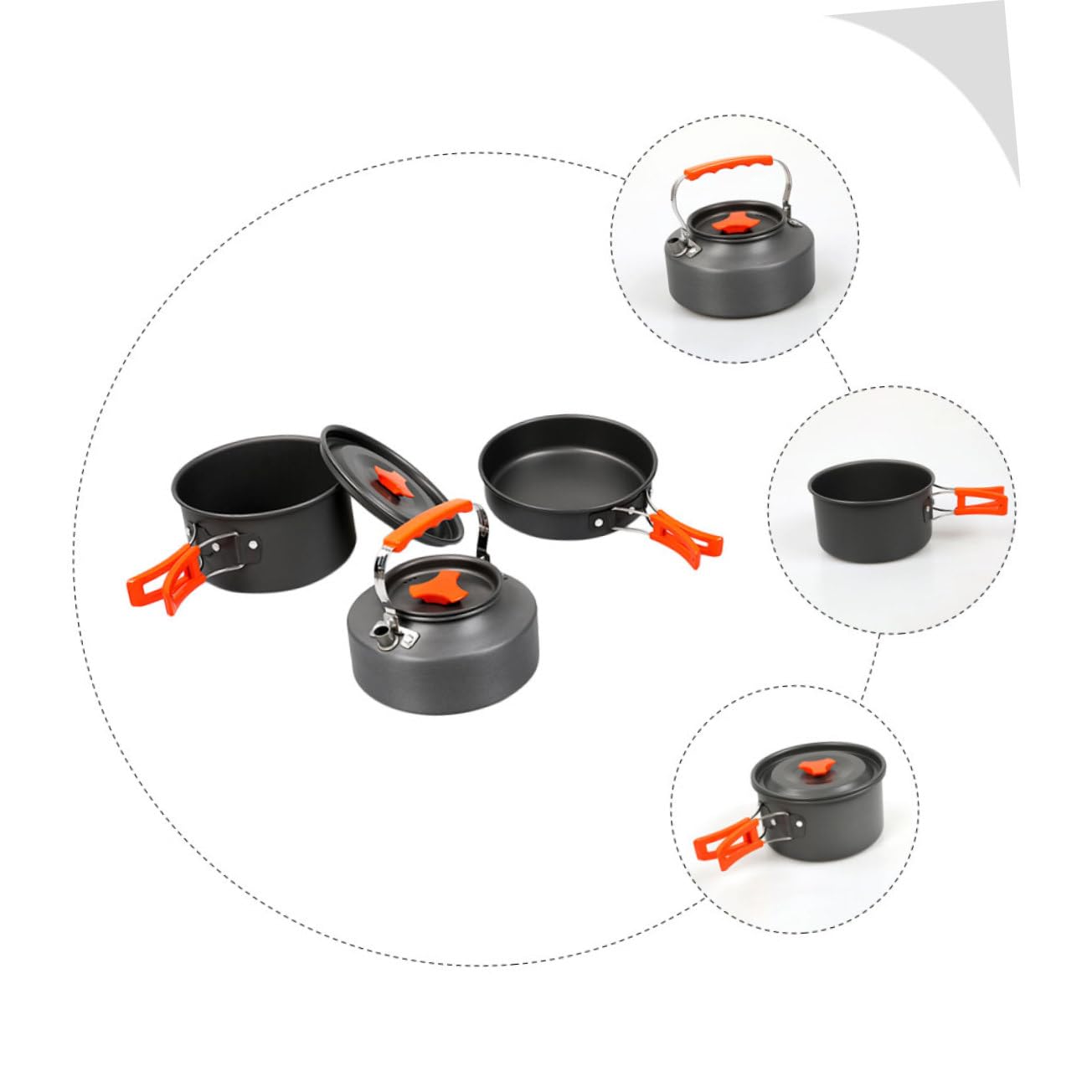 POPETPOP Kit De Casserole Bouilloire De Camping Ustensiles De Cuisine Portable pour Pique- Et Randonnée De Vaisselle Extérieur