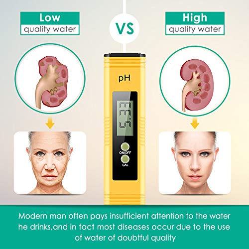 PH Meter Digital PH Tester 0.01 High Accuracy PH Meter for Water, 0-14.0 PH Measurement Range, PH Meter with ATC for Drinking Water, Food, Brewing, Pool and Aquarium - Thumbnail 6