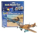 Plastics Revell Modellbausatz Flugzeug 1:72 - Hawker Hurricane Mk.IIC im Maßstab 1:72, Level 3, originalgetreue Nachbildung mit vielen Details, , Model Set mit Basiszubehör, 64144