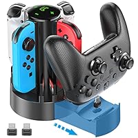OIVO Switch Controller Charger Docking Station for Nintendo Switch/OLED Joycons/NES/ N64/ Supper Nintendo and Pro Controller, Switch Remote Charging Dock with 8 Game Slots for Joy-Con Controllers