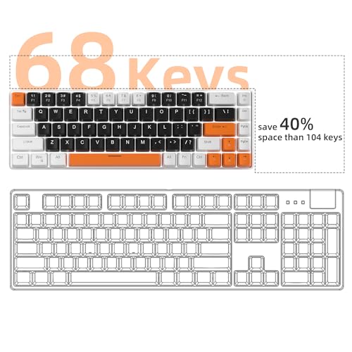 Image of MageGee Portable 60% Mechanical Gaming Keyboard, MK-Box LED Backlit Compact 68 Keys Mini Wired Office Keyboard with Blue Switch for Windows Laptop PC Mac - Black /White