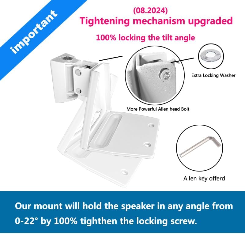 Wall Mounts Brackets-Pair Set(2PCS) for Sonos Era 300 Speaker(Include 2PCS,Swivel and Tilt,Sturdy Metal,Enduring Paint Finish,Easy to intall,Compatible with Sonos Era 300,White Pair) - Image 5