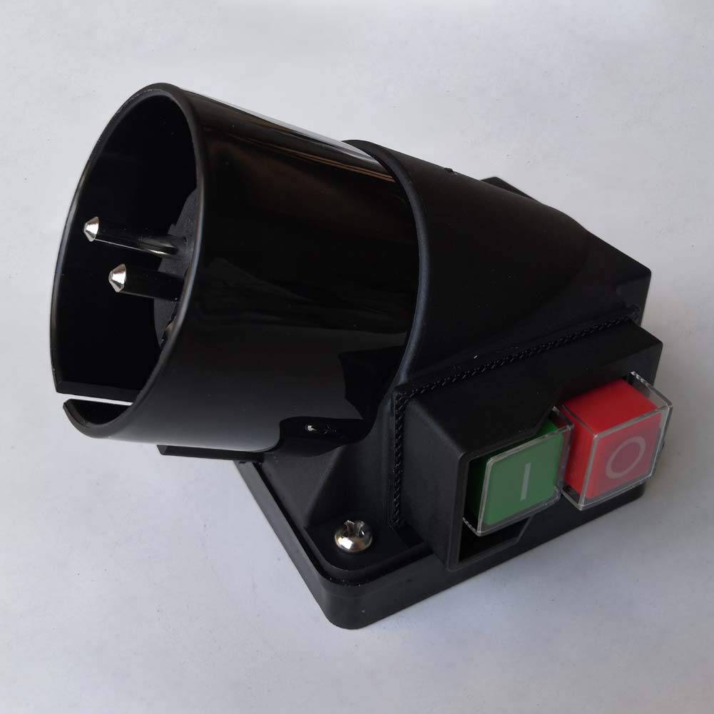KEDU KOA5L - Interruttore a pulsante con spina europea industriale, interruttori elettromagnetici con mancanza di corrente e protezione da sovratensione 2P+E 16A 250V CE TUV IP44