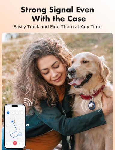 Image of UNBREAKcable AirTag Holder for Apple - 4 Pack Air Tag Case [Fit Tightly Design] [Easy to Install] [Hold Securely] Waterproof TPU Protective Cover with Metal Keychain for Kids,Pet,Luggage,Backpack,Keys