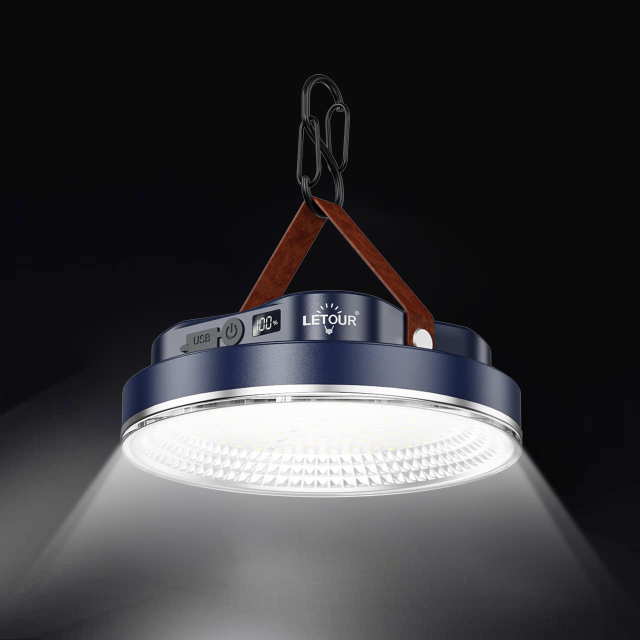 LETOUR Lampada da campeggio a LED, ricaricabile, con 7800 mAh, per esterni, 4 modalità di illuminazione, ricaricabile, lampada da campeggio, lampada da campeggio, lampada da tenda per campeggio, luce