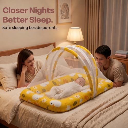 Image of StarAndDaisy 3 in 1 Baby Mosquito net for Sleeping, Mosquito net for Newborn Baby with Washable Design, Soft Bed.