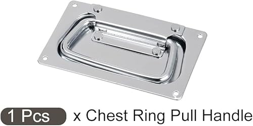 Miniatura 5 de METALLIXITY Mango empotrable con resorte (4.33 pulgadas), 1 unidad, mango rectangular de pintura en aerosol de hierro, para caja de herramientas de