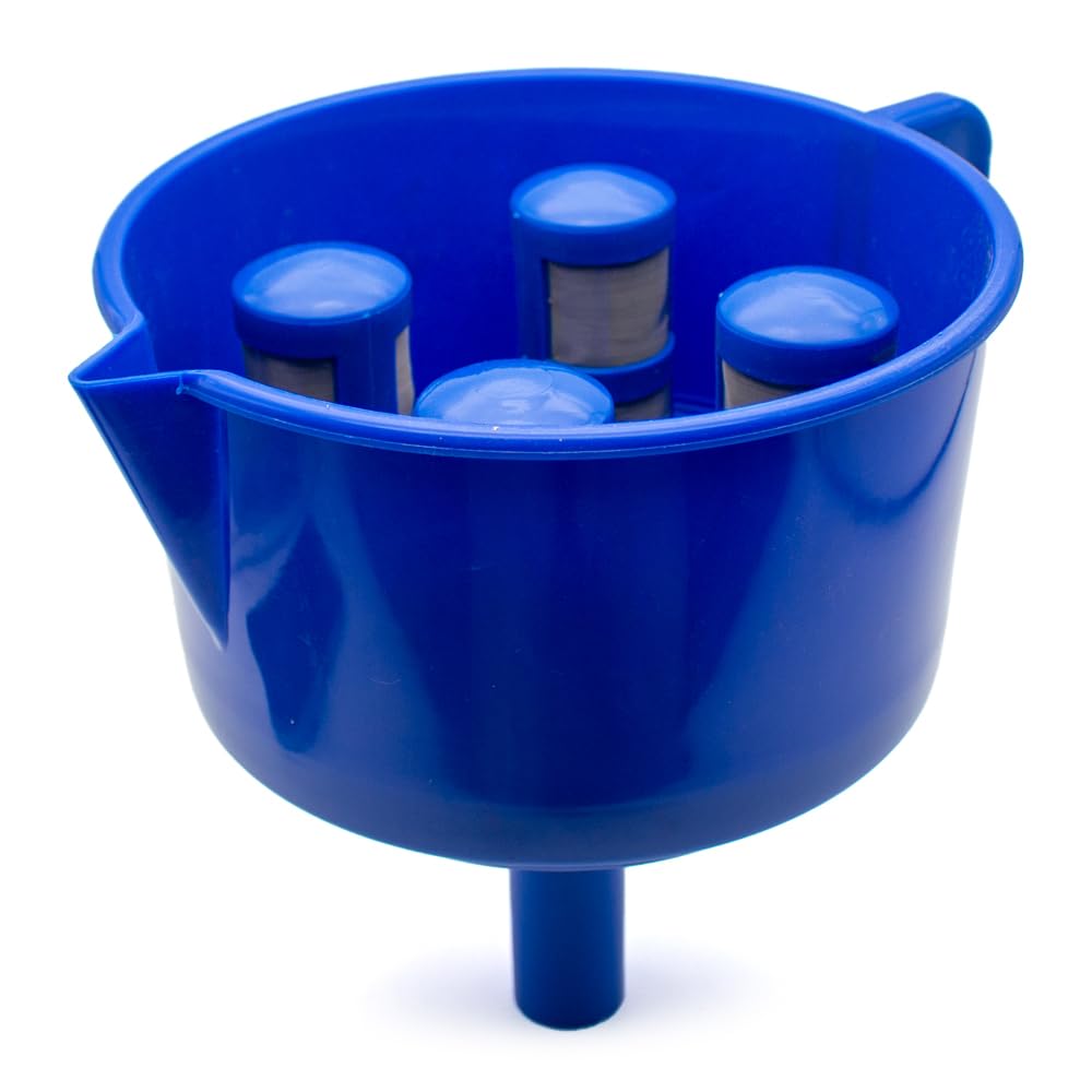 Entonnoir de Filtre à Carburant, Entonnoir de Séparation Huile Eau, 4 Filtres, Filtre D'entonnoir de Cryptage en Nylon Pour Essence Diesel, Filtre à Carburant Pour Huileur,Bleu