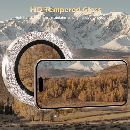 Image of imluckies for 16 Pro - 16 Pro Max Camera Lens Protector, AR+AF Tempered Glass, 9H Ultra-Tough Metal Individual Lens Cover, HD Clear Camera Accessories - Glitter Gold