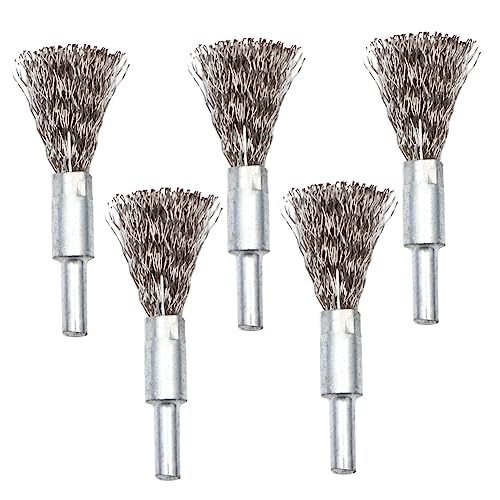 Ipetboom Stainless Steel Wire Brush for Test Tube Cleaning Polishing Head Electric Drill Brush 5pcs Set for Metal Surface