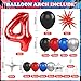 4th Birthday Balloons Decorations, Royal Blue Black Red Silver Balloons Arch Kit with 40 Inch Red Number 4 Balloon Tower, Star Foil Balloons for Boys Birthday Party Supply