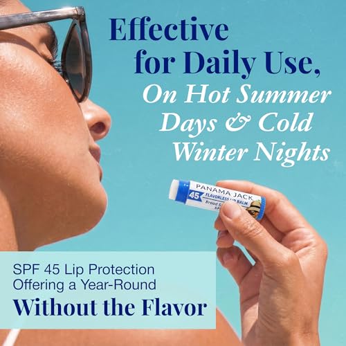 Image of Panama Jack Sunscreen Lip Balm - SPF 45, Flavor Pack, Broad Spectrum UVA-UVB Sunscreen Protection, Prevents & Soothes Dry, Chapped Lips (Dreamsicle /Vanilla /Tropical /Mango) (Pack of 2)