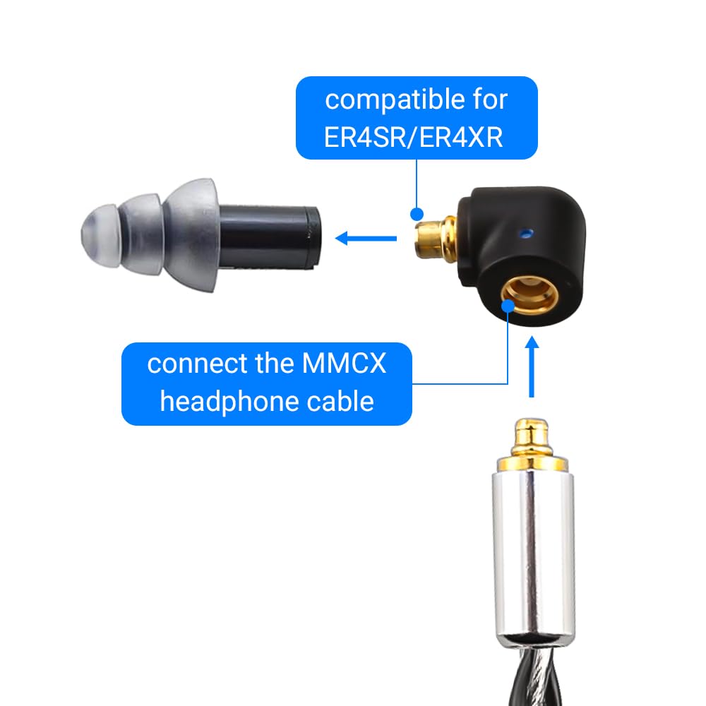 Amazon.com: Tirstrup MMCX Cable Connector Adapter ER4P to MMCX for