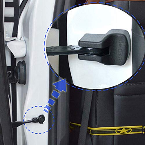 Car Door Limiting Stopper Buckle Waterproof Protector Cover for Toyota C-HR CHR 2016-2020 Black Plastic 4-pc