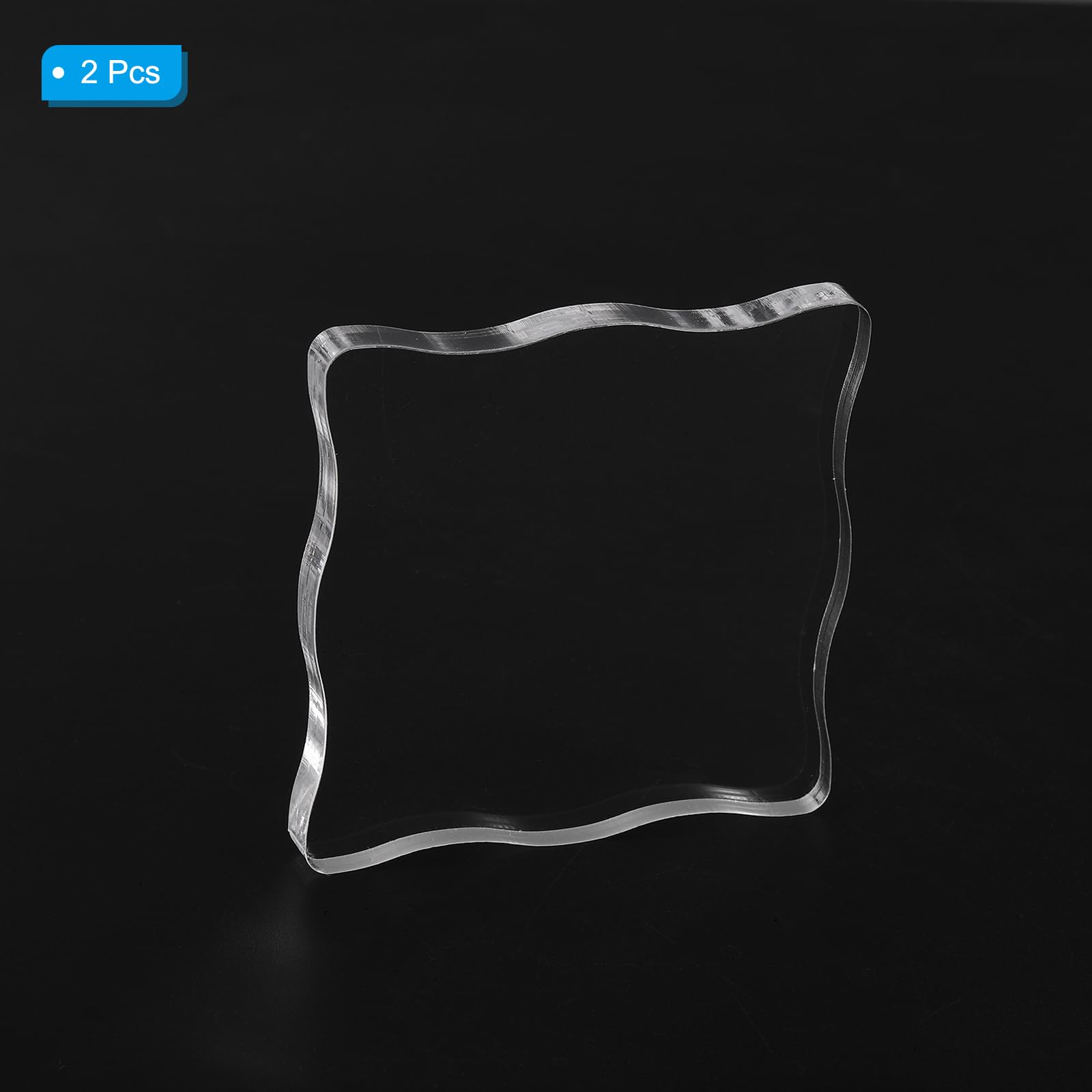 PATIKIL Acrylic Stamp Block, 2 Pack Wavy Clear Decorative Mounting Blocks Set for Scrapbooking DIY Crafts Card Making 3x3 - Image 3