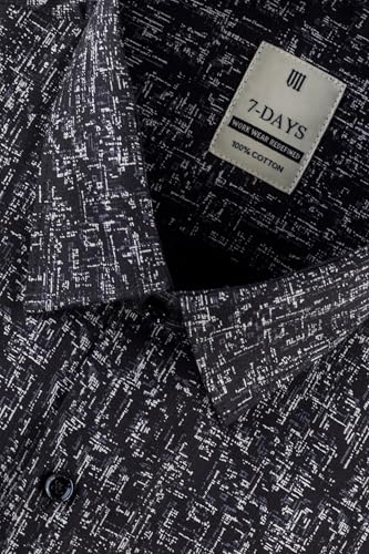 Image of 7-DAYS Men's Premium Printed Shirt - 100% Cotton, Regular Fit, Full Sleeve, with Pocket - Versatile for Formal Occasions and Casual Wear