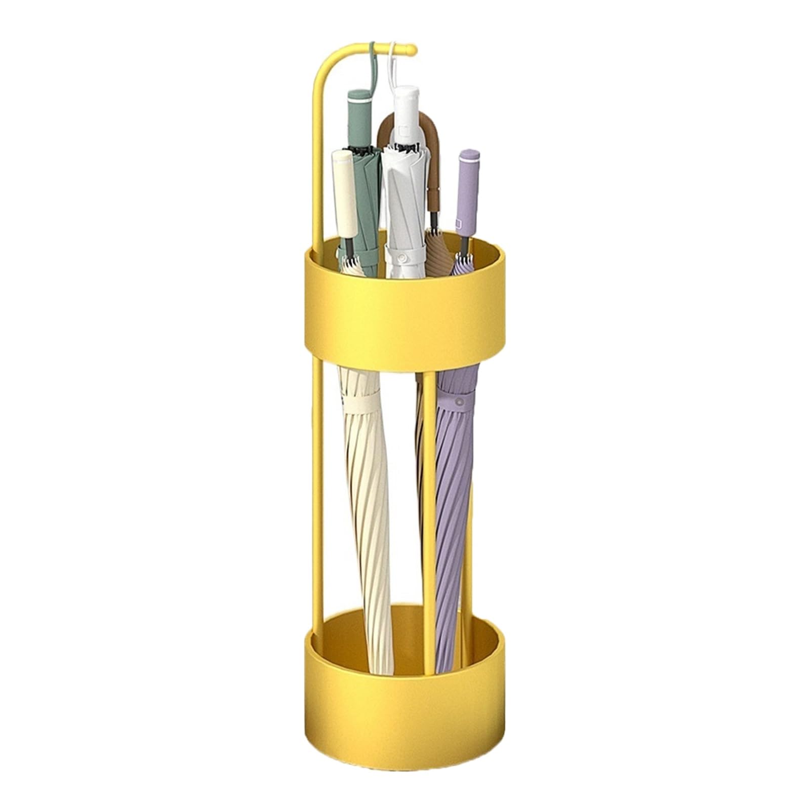 HYLYGFH Gold Metal Umbrella Stand with Drip Tray Stylish Entryway Umbrella Holder for Grocery Stores & SupermarketsDurable SpaceSaving Design Perfect for Outdoor Use