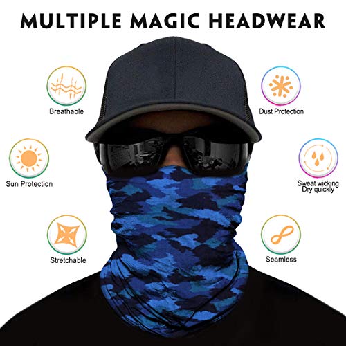 Image of Venswell Neck Gaiter Face Mask Men Women,Seamless Bandana Rave Face Cover Scarf Mask,Balaclava,Headband, Head Wrap,Headwear