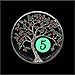 5 Year Sobriety Chip | Tree of Life AA Coin Token Medallion with Glow in The Dark Recovery Anniversary