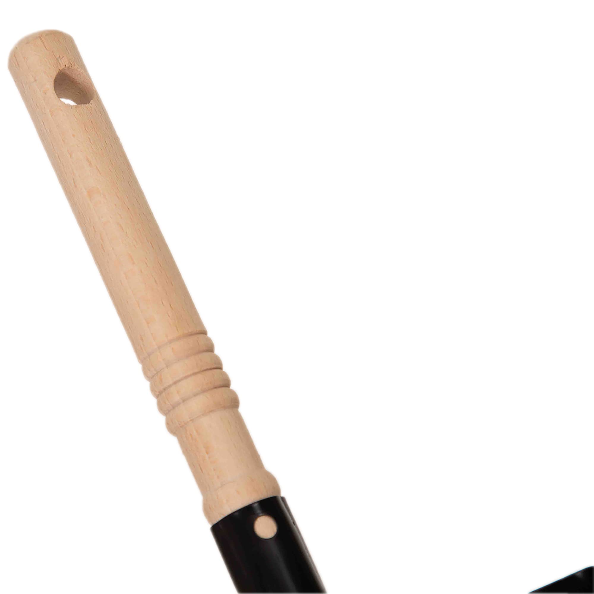 Novaliv Kehrschaufel Metall Schwarz - 44cm Mit Holzgriff Vielseitig Einsetzbar