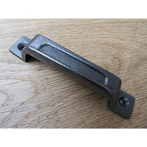 Ironmongery World Cast Iron Rim Lock Keep Latch Striker Plate Door Keeps Victorian Latch Lock (Antique Iron Slim) Cover