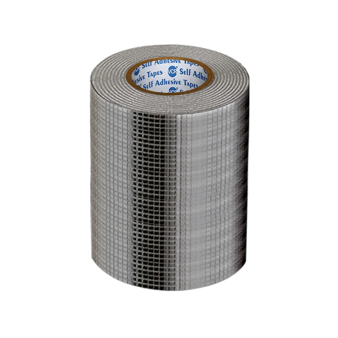 VCR Butyl Tape - 5 Meters in Length 144mm / 06" Width - 1 Roll Per Pack - Butyl Tape for Pipe and Water Leakage, Aluminium Rubberised Tape, Waterproof and Weatherproof Tape | Grey