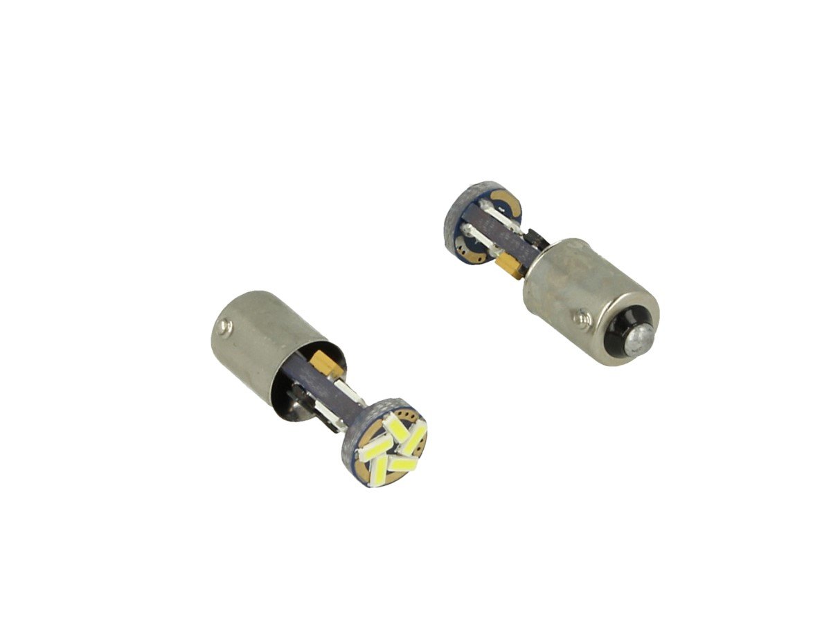 Set premium BA9S wit canbus T4W 24x 4014 SMD LED (Nieuw