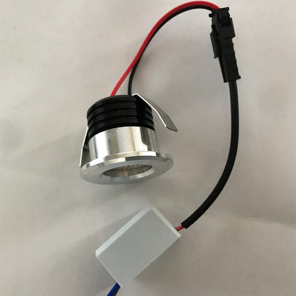 4 minifocos LED empotrables de 3 W LED blanco cálido para vitrina estación de interiores iluminación de cartón yeso, incluye transformador seperated