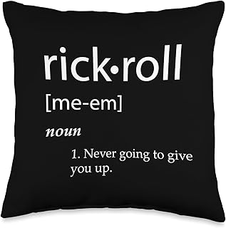 Rick Roll Definition Funny Internet Meme Gag Gift Rolled Throw Pillow