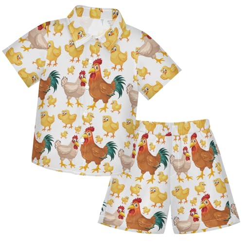 Image of visesunny Boy Floral Short Sleeve Button Down Shirt & Casual Shorts Set Summer Outfits 3-10 Years Clothes