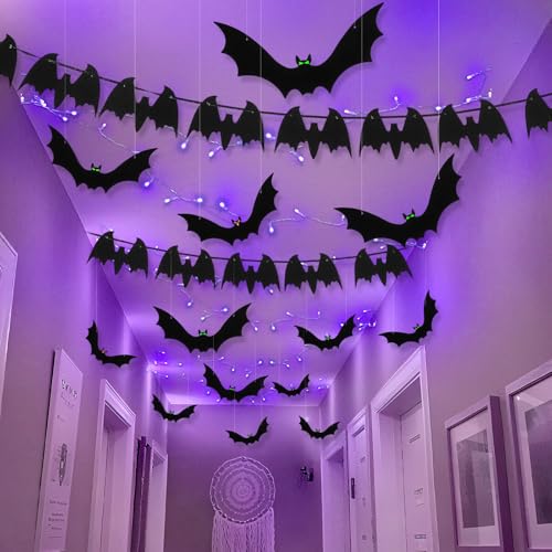 Guirlande lumineuse violette à piles pour une déco Halloween facile