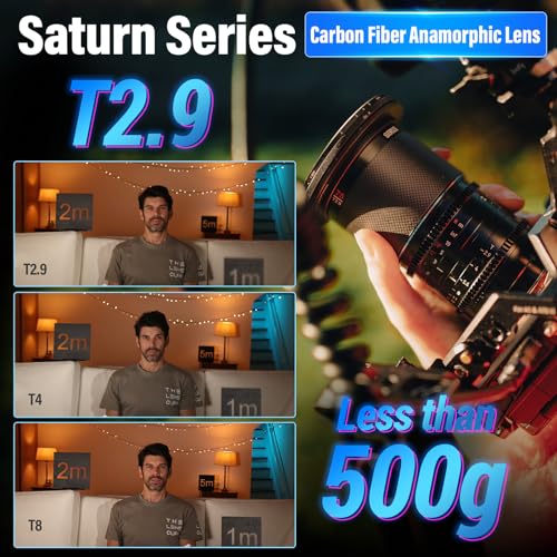 Image of SIRUI Saturn 75mm T2.9 1.6X Full Frame Carbon Fiber Anamorphic Lens, Cine Lens for E Mount Cameras, Less Than 500g (Neutral Flare)