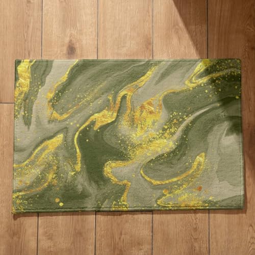CEVAN Alfombra Atrapapolvo Grande Felpudo Originales Patrón de Mármol Alfombra Cocina Lavable Lavadora Felpudo Entrada Portal Superficie de Franela Suave 45x75cm