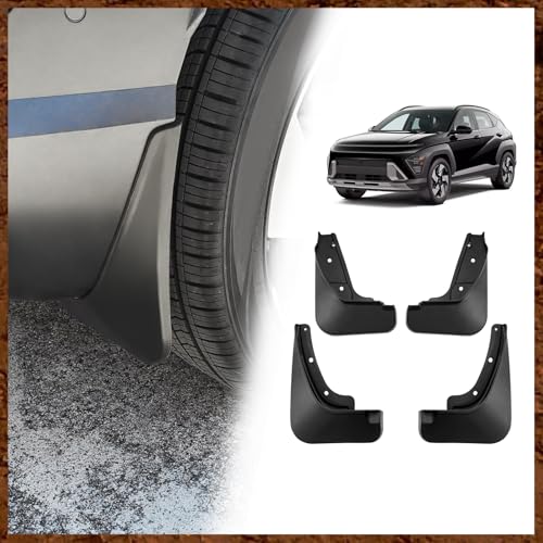 Image of Muslogy for 2024 2025 2026 Kona Mud Flaps Splash Guards Front & Rear 4Pcs Fender Flaps No Drilling Required Compatible with Hyundai Kona 2024 Accessories(Won't Fit N Line Model)