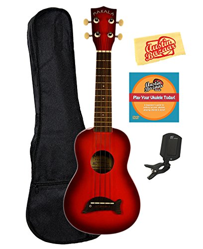 Kala MK-SD-LBBURST Makala Dolphin Soprano Ukulele – Light Blue Burst Bundle with Gig Bag, Tuner, Austin Bazaar… - Les Beatles, Paul McCartney, John Lennon, RIngo Starr, George Harrison Kala MK-SD-LBBURST Makala Dolphin Soprano Ukulele - Light Blue Burst Bundle with Gig Bag, Tuner, Austin Bazaar…