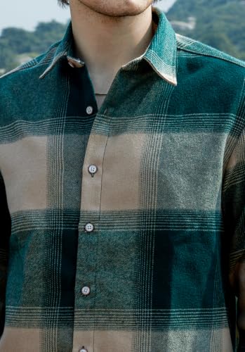 CAHOOT Men's Green Checkered Oversized Fit Full Sleeve Casual Shirt | Relaxed oversized fit in a breathable green check weave - Image 7